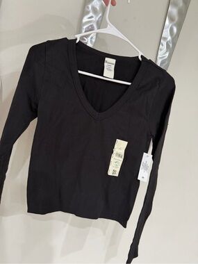 NOBO Black V-Neck Long Sleeve Top
